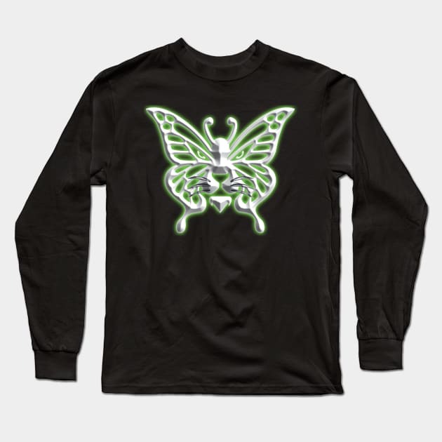 Wolf and butterfly 3d super soft blend drawing cute cool colorful Long Sleeve T-Shirt by Okuadinya